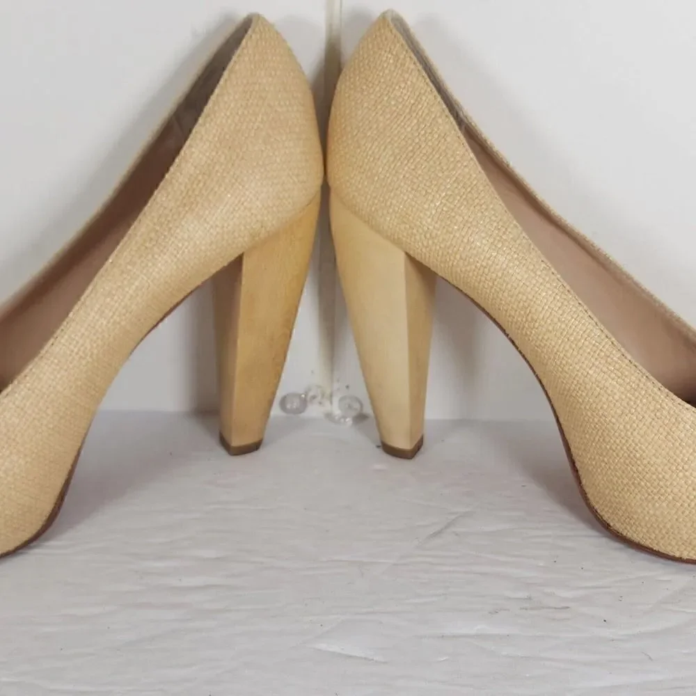 Loeffler Randall Women's Esther US 7,5 B Raffia Pumps Heels Shoes